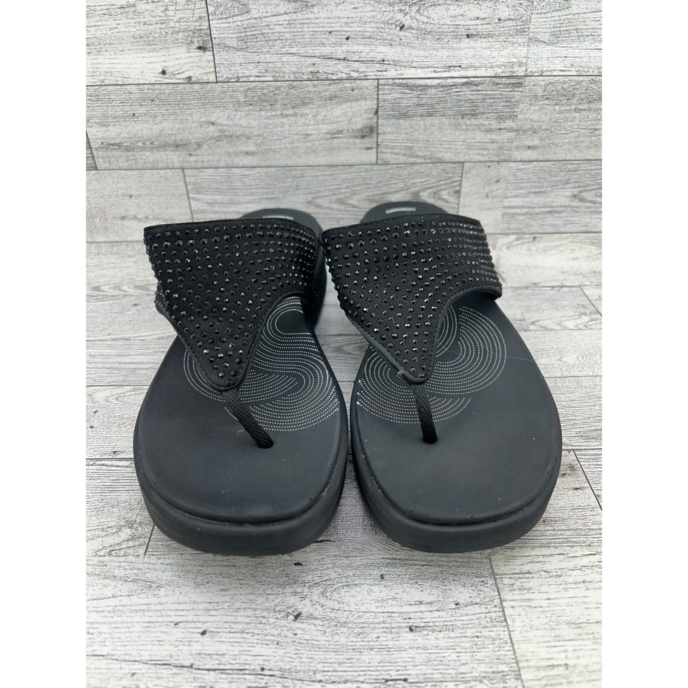 Clarks Black Embellished Thong Sandals - Picture 12 of 14